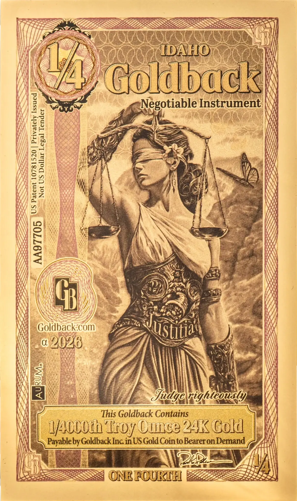 1/4 Idaho Goldback